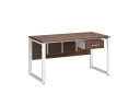 Стол прямой, подвесная тумба, ЛДСП экран, О-опора 1600x700x750 RM032-16x7 Дуб Апрельский шоколад/Белый
