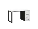 Стол прямой с тумбой на О-образных опоре, правый 1800x700x750 RM105-18x7 Белый/Черный