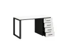 Стол прямой с тумбой на О-образных опоре, правый 1800x700x750 RM105-18x7 Белый/Черный