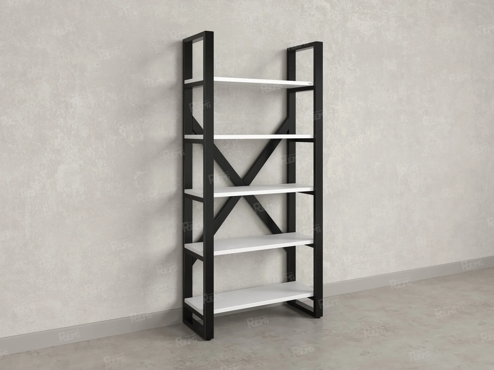 Стеллаж, 5 уровней 900x370x1920 RM131-90x37 Белый/Черный