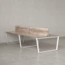 Бенч-система, 4 рабочих места, на U-образных опорах, 2 ЛДСП экранов 1000x1200x750 RM173-4-10x12 Дуб Маувелла/Белый