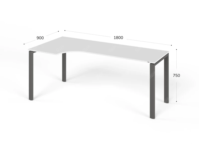 Угловой стол RLG016 180x90x75 Белый, Серия ЛАЙТ | LIGHT