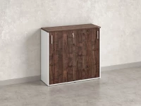 Шкаф-купе низкий, 3 полки, на регулируемых опорах 1200x420x1100 RM129-120x42 Дуб Апрельский шоколад/Белый