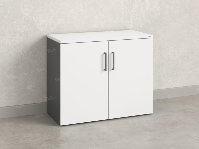 Шкаф низкий распашной, регулируемые опоры, 2 уровня 900x420x750 RM148-90x42 Белый/Серый