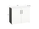 Шкаф низкий распашной, регулируемые опоры, 2 уровня 900x420x750 RM148-90x42 Белый/Серый