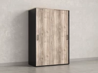 Шкаф-купе, регулируемые опоры, штанга, 1 полка 1200x600x1800 RM164-90x60 Дуб Маувелла/Черный