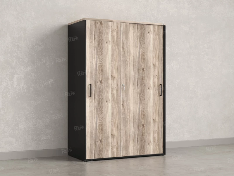 Шкаф-купе, регулируемые опоры, штанга, 1 полка 1200x600x1800 RM164-90x60 Дуб Маувелла/Черный