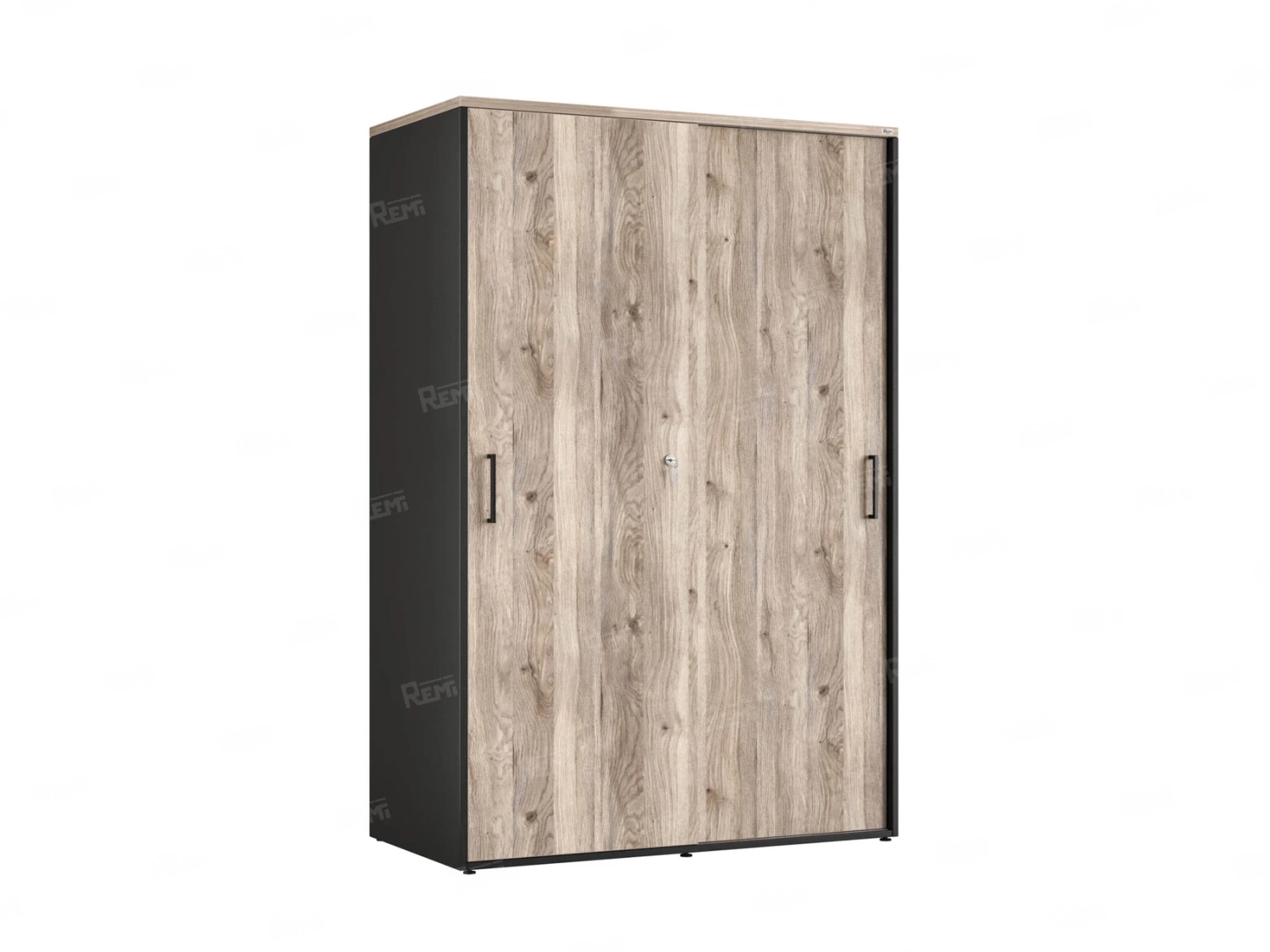 Шкаф-купе, регулируемые опоры, штанга, 1 полка 1200x600x1800 RM164-90x60 Дуб Маувелла/Черный