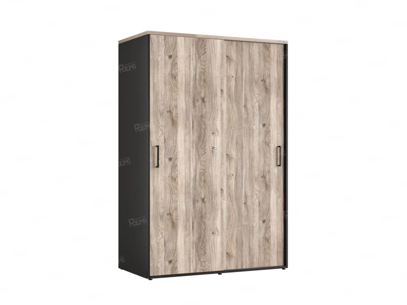 Шкаф-купе, регулируемые опоры, штанга, 1 полка 1200x600x1800 RM164-90x60 Дуб Маувелла/Черный
