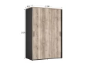Шкаф-купе, регулируемые опоры, штанга, 1 полка 1200x600x1800 RM164-90x60 Дуб Маувелла/Черный