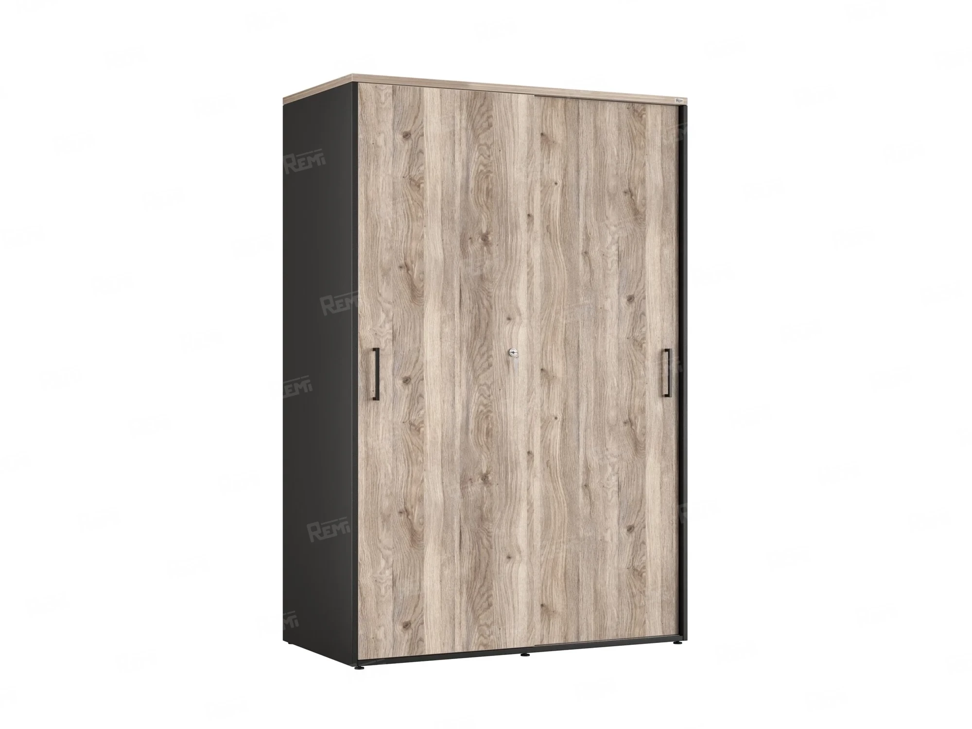 Шкаф-купе, регулируемые опоры, штанга, 1 полка 1200x600x1800 RM164-90x60 Дуб Маувелла/Черный
