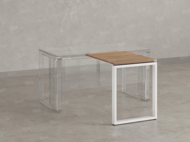 Брифинг прямой, с парящей столешнецей, на О-образном каркасе 1200x800x750 RM072-12x8 Юстус/Белый