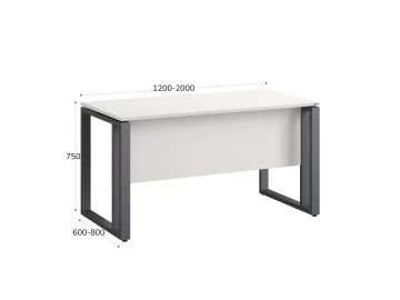 Стол прямой на О-образных опорах с экраном ЛДСП 1800x900x750 RM041-18x9 Белый/Серый