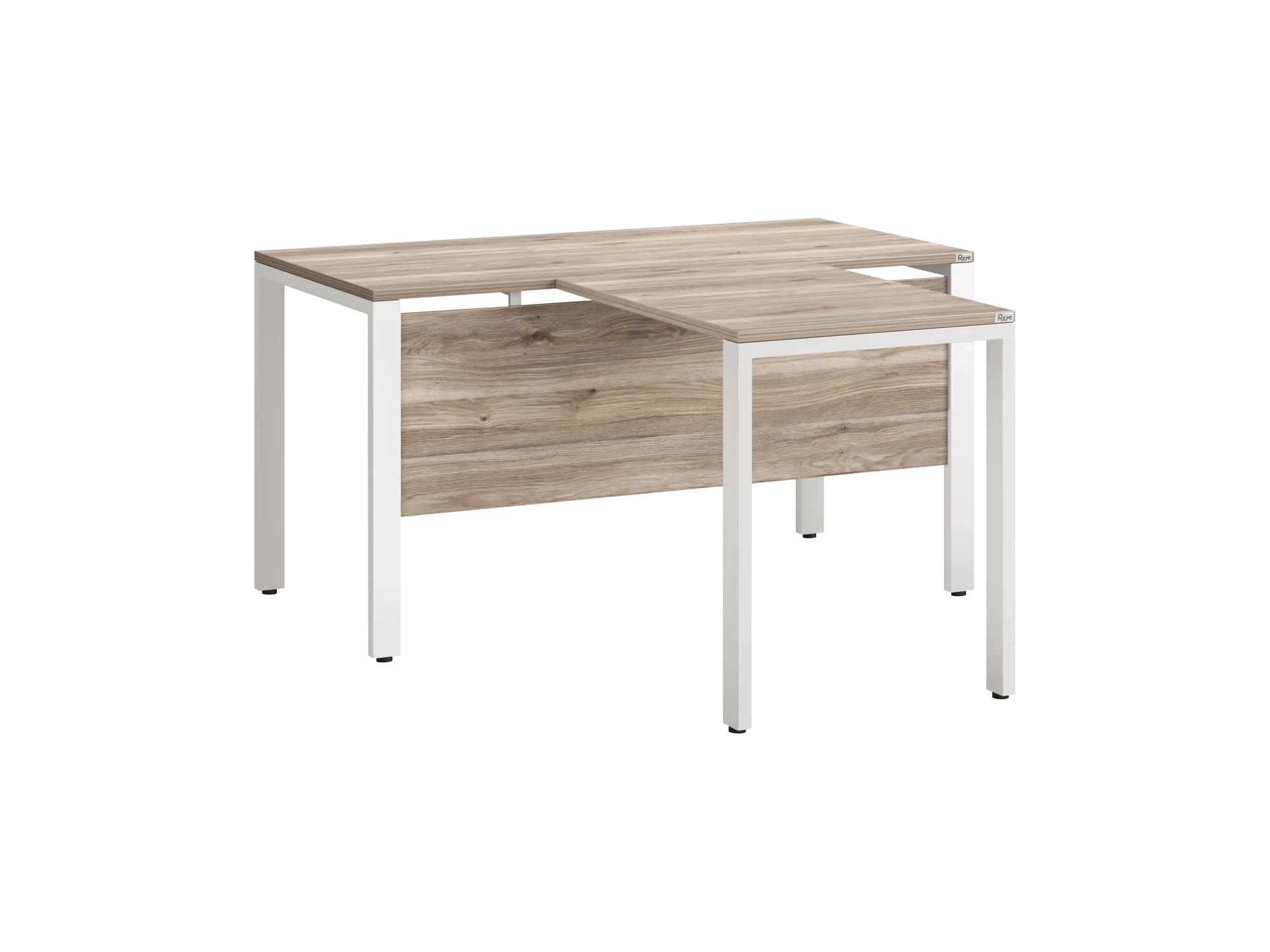 Стол с брифингом на П-образных опорах с экраном ЛДСП RM044-12x8 1200x2000x750 Дуб Маувелла/Белый