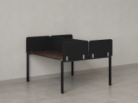 Бенч-система, 2 рабочих места, на П-образных опорах, 5 тканевых экрана 1200x1600x750 RM165-3-12x16 Дуб Апрельский шоколад/Черный