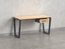 Стол прямой с подвесной тумбой, U-опора 1800x800x750 RM034-18x8 Вяз Швейцарский светлый/Серый