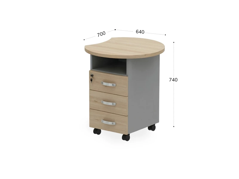 BRL RB087-64х70R Тумба приставная правая 640х700х740 Акация/Серый вулканический