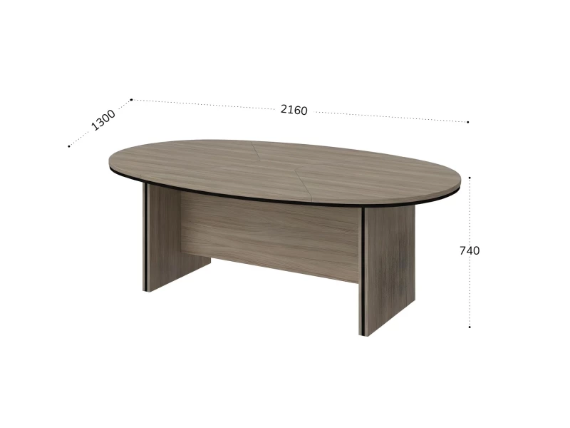 BRL RB008-216х130 Конференц-стол составной 2160х1300х740 Шорвуд/Черный