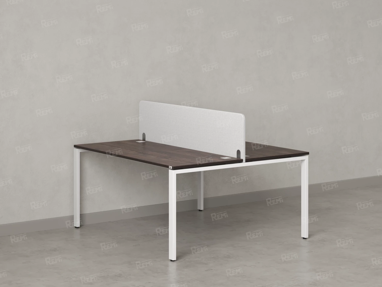 Бенч-система, 2 рабочих места, с одним тканевым экраном 1200x1200x750 RM165-1-12x12 Дуб Апрельский шоколад/Белый