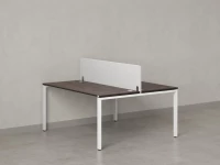 Бенч-система, 2 рабочих места, с одним тканевым экраном 1200x1200x750 RM165-1-12x12 Дуб Апрельский шоколад/Белый