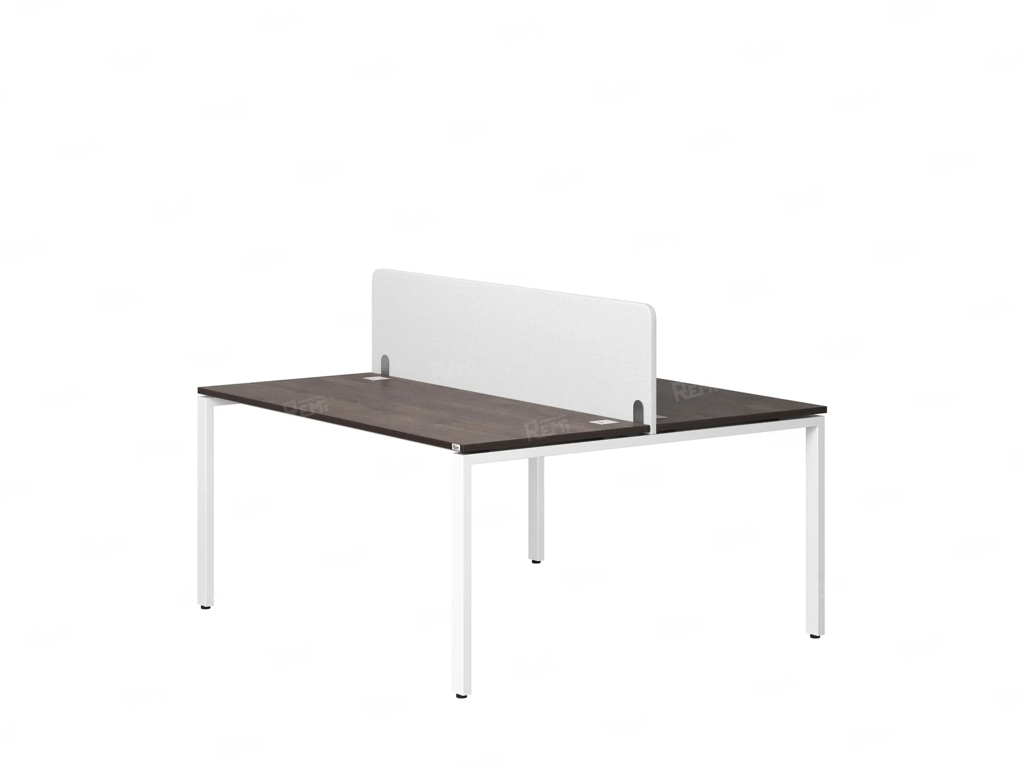 Бенч-система, 2 рабочих места, с одним тканевым экраном 1200x1200x750 RM165-1-12x12 Дуб Апрельский шоколад/Белый