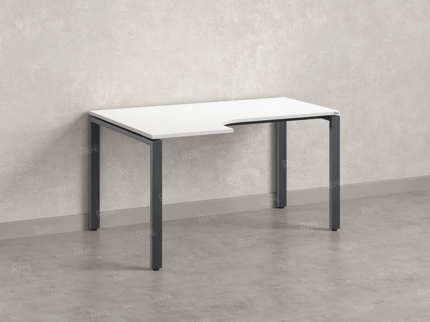Стол угловой, П-опора, левый 1600x800/1000x750, RM053-16x8-10 Белый/Серый