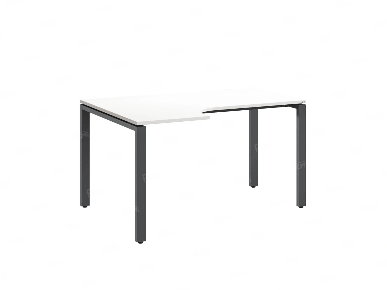 Стол угловой, П-опора, левый 1600x800/1000x750, RM053-16x8-10 Белый/Серый