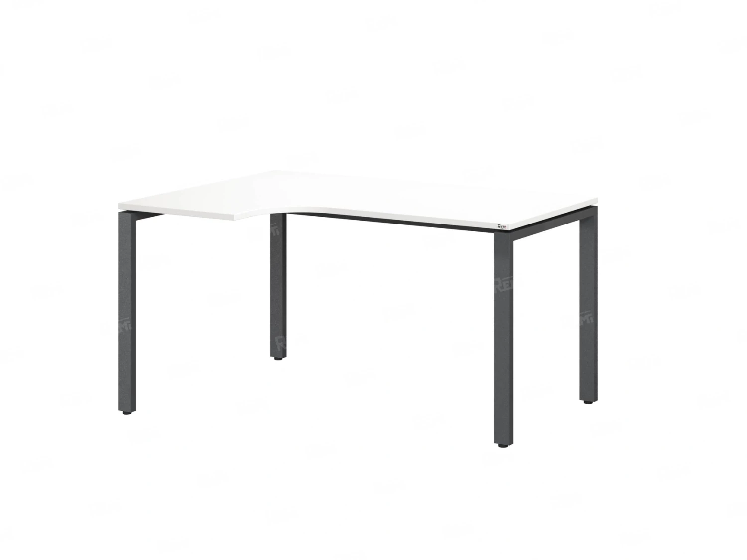Стол угловой, П-опора, левый 1600x800/1000x750, RM053-16x8-10 Белый/Серый