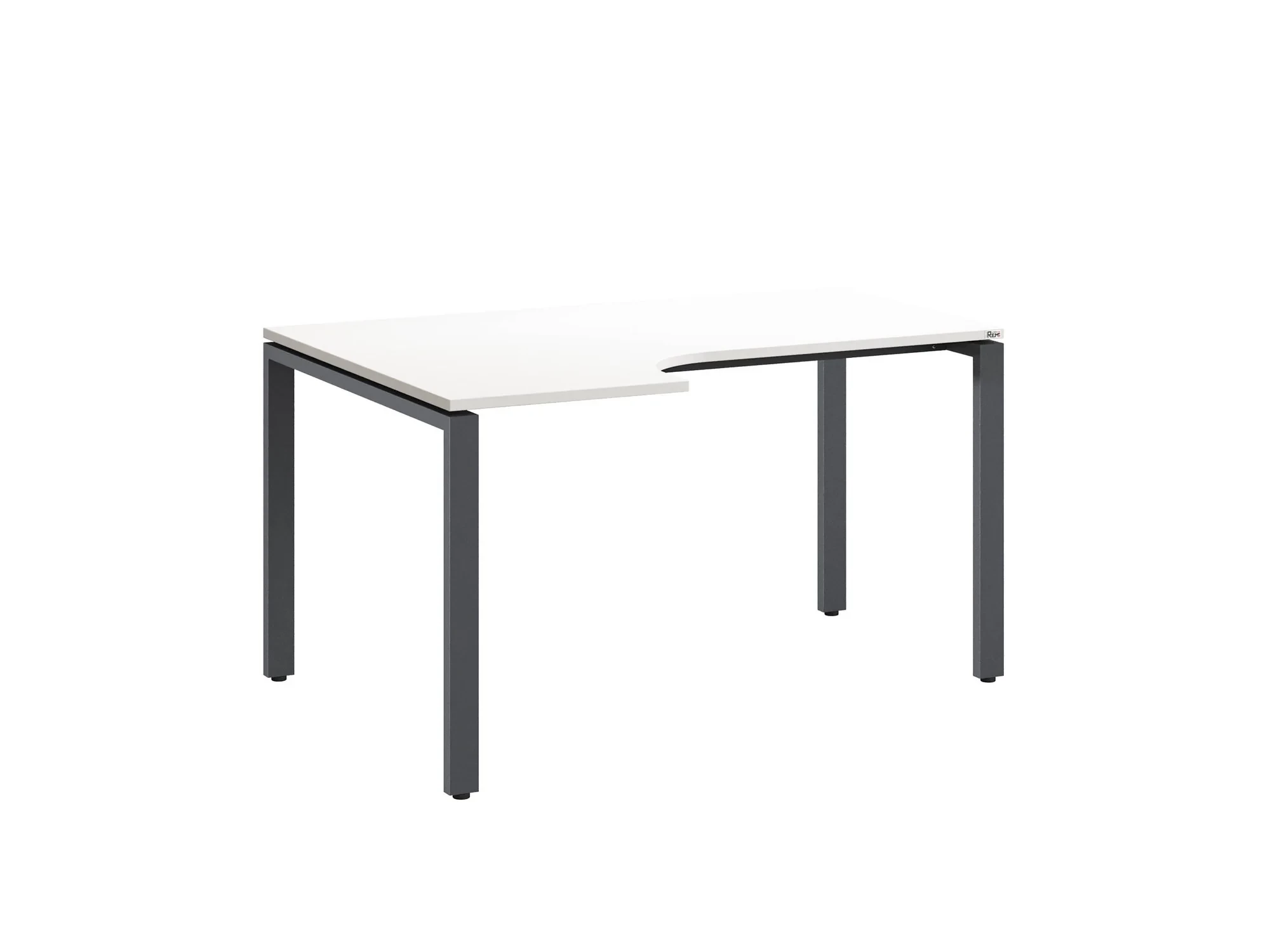 Стол угловой, П-опора, левый 1600x800/1000x750, RM053-16x8-10 Белый/Серый