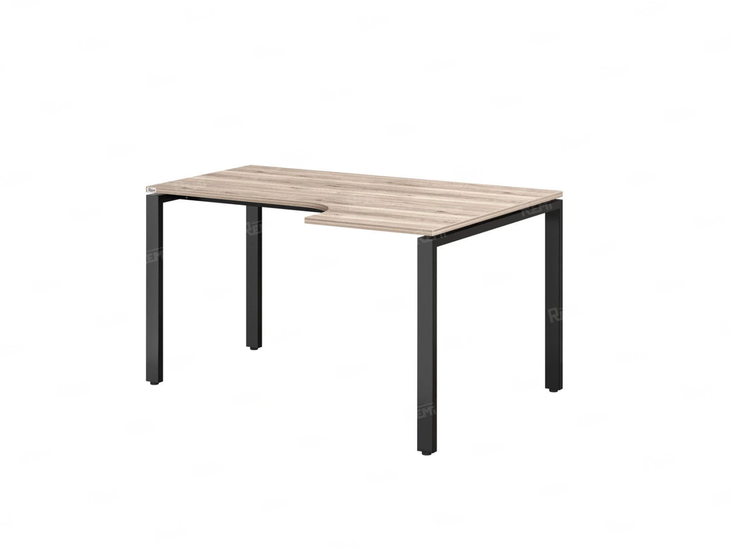 Стол угловой, П-опора, правый 1400x600/900x750, RM052-14x6-9 Дуб Маувелла/Черный