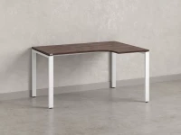 Стол угловой, П-опора, правый 1600x900/1200x750, RM052-16x9-12 Дуб Апрельский шоколад/Белый