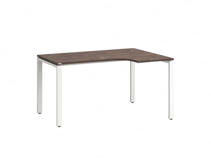 Стол угловой, П-опора, правый 1600x900/1200x750, RM052-16x9-12 Дуб Апрельский шоколад/Белый