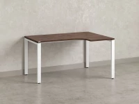 Стол угловой, П-опора, правый 1600x900/1200x750, RM052-16x9-12 Дуб Апрельский шоколад/Белый