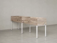 Бенч-система в 1 ряд, 2 рабочих места 5 ЛДСП экранов 3200x700x750 RM167-2-32x7 Дуб Маувелла/Белый
