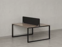 Бенч-система, 2 рабочих места, с одним тканевым экраном 1600x1600x750 RM169-1-16x16 Дуб Маувелла/Черный