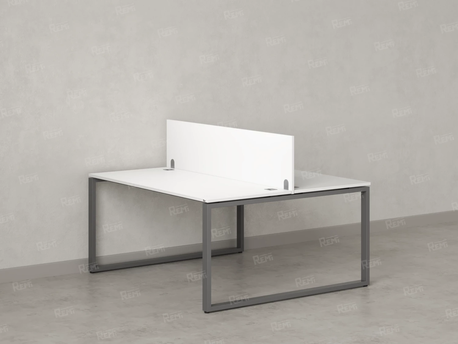 Бенч-система, 2 рабочих места, с одним экраном ЛДСП 1600x1400x750 RM169-2-16x14 Белый/Серый