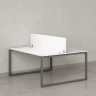 Бенч-система, 2 рабочих места, с одним экраном ЛДСП 1600x1400x750 RM169-2-16x14 Белый/Серый