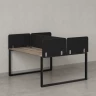 Бенч-система, 2 рабочих места, 5 тканевых экранов 1000x1400x750 RM169-3-10x14 Дуб Маувелла/Черный