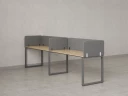 Бенч-система в 1 ряд, 2 рабочих места 5 тканевых экранов 3600x600x750 RM168-1-36x6 Вяз Швейцарский светлый/Серый