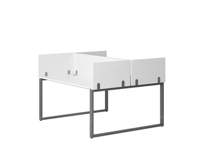 Бенч-система, 2 рабочих места, 5 ЛДСП экранов 1000x1200x750 RM169-4-10x12 Белый/Серый
