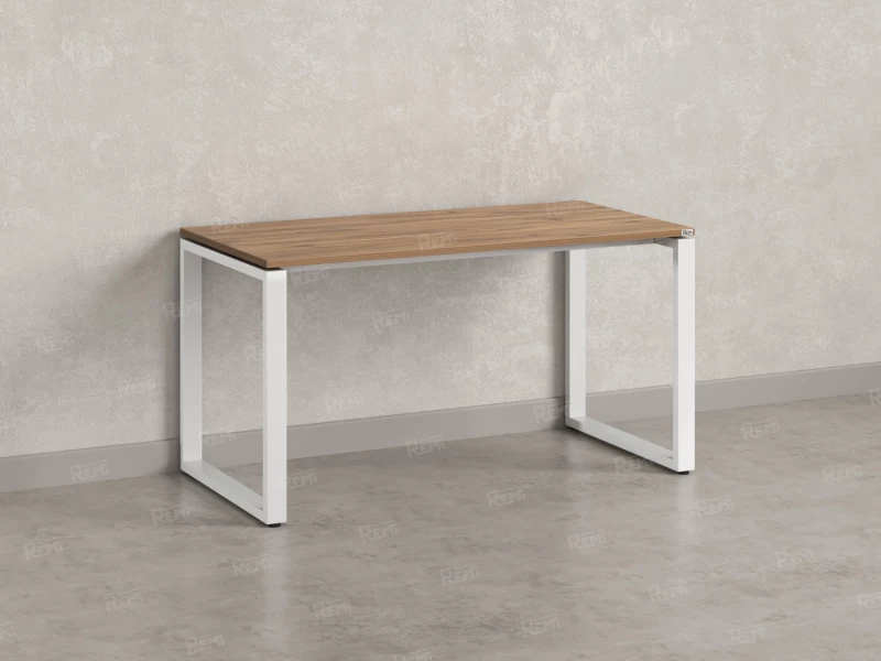 Стол прямой на O-образных опорах 800x800x750 RM002-8x8 Дуб Юстус/Белый