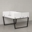 Бенч-система, 2 рабочих места, 5 ЛДСП экранов 1000x1200x750 RM172-4-10x12 Белый/Черный
