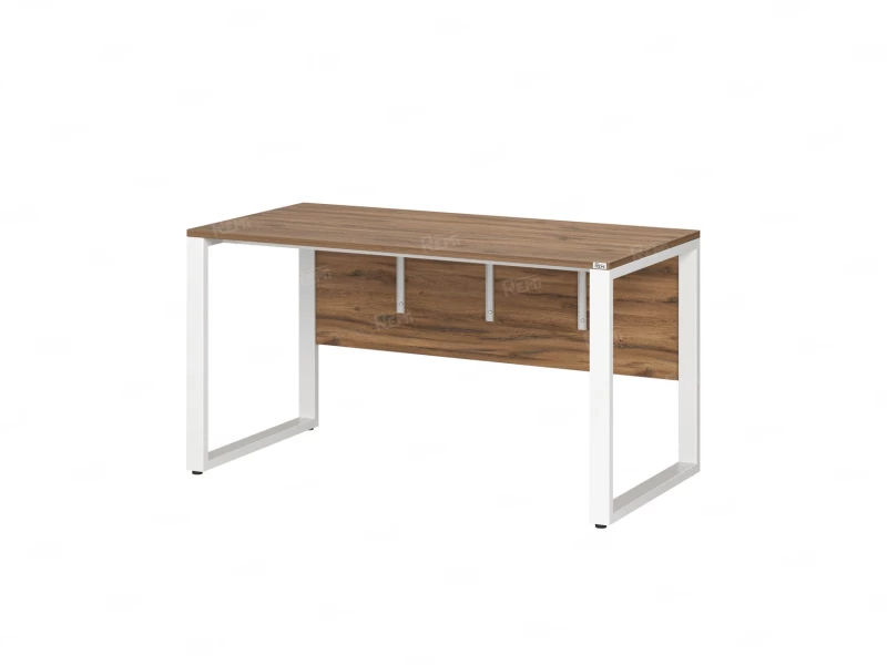 Стол прямой на О-образных опорах, экран ЛДСП 2000x800x750 RM006-20x8 Дуб Юстус/Белый