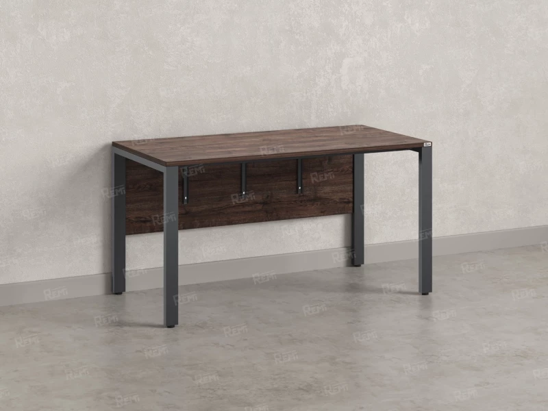 Стол прямой на П-образных опорах, экран ЛДСП 1000x800x750 RM005-10x8 Дуб Апрельский шоколад/Серый