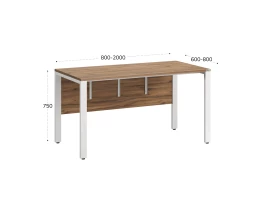Стол прямой на П-образных опорах, экран ЛДСП 2000x600x750 RM005-20x6 Дуб Юстус/Белый