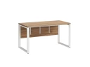 Стол прямой, О-опоры, экран ЛДСП,парящая стол-ца 1800x700x750 RM008-18x7 Дуб Юстус/Белый