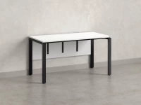 Стол прямой, П-опоры, экран ЛДСП,парящая стол-ца 1400x600x750 RM007-14x6 Белый/Черный