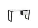 Стол прямой с подвесной тумбой 2 ящика, U-опора 2000x800x750 RM035-20x8 Белый/Черный