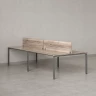 Бенч-система, 4 рабочих места, на П-образных опорах, 2 ЛДСП экранов 1000x1200x750 RM166-4-10x12 Дуб Маувелла/Серый