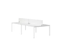Бенч-система, 4 рабочих места, на П-образных опорах, 2 ЛДСП экранов 3600x1600x750 RM166-4-18x16 Белый/Белый
